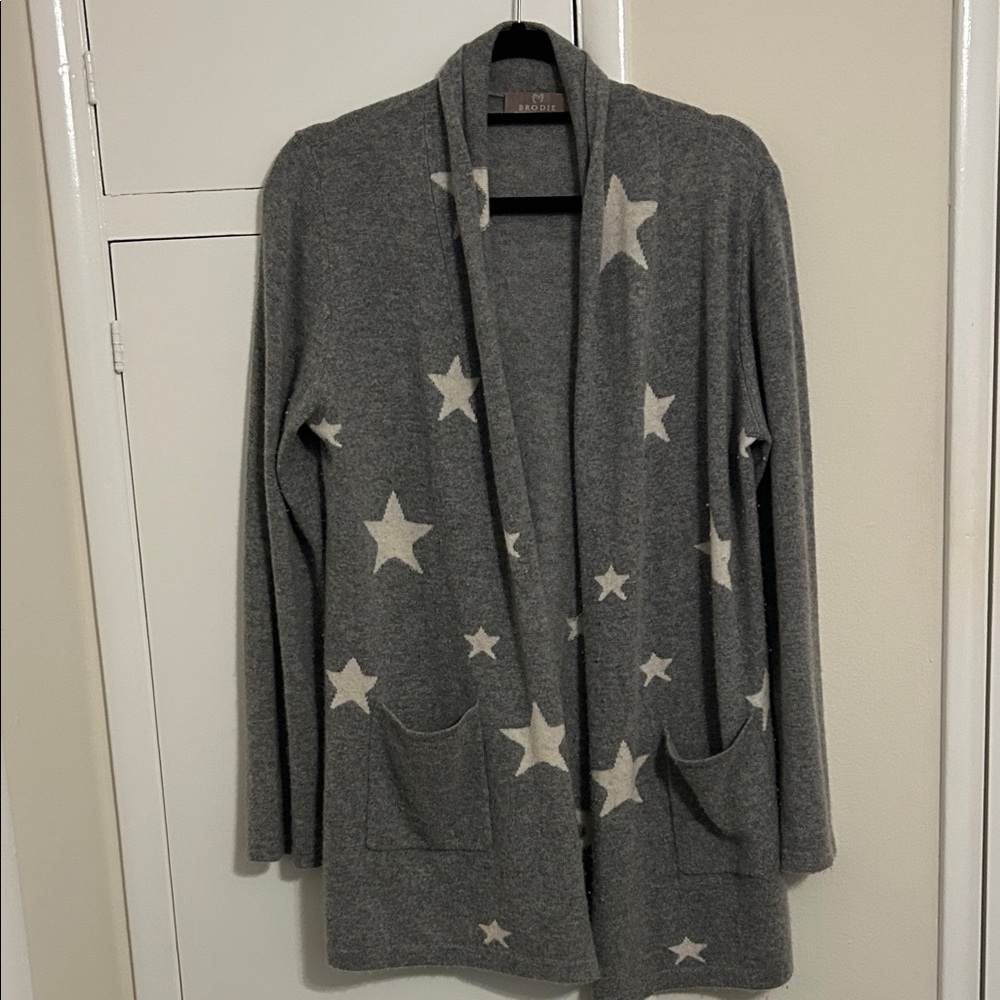 Brodie Cashmere Gray Star Cardigan